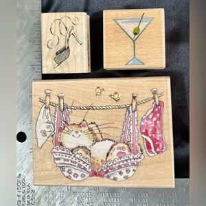 Girl’s Night Wooden Stamps Set - 3 Piece